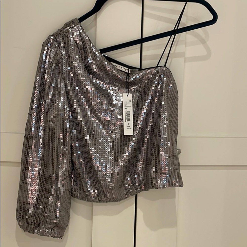 Alice and olivia sequins top